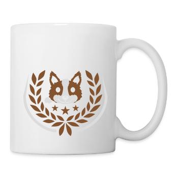 Emblem laurel wreath dog design - Mug - white - Right