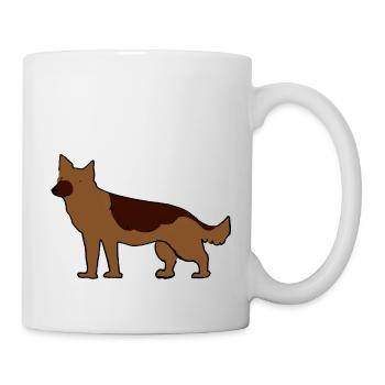 Deutscher Schäferhund - Tasse - Weiß - Rechts