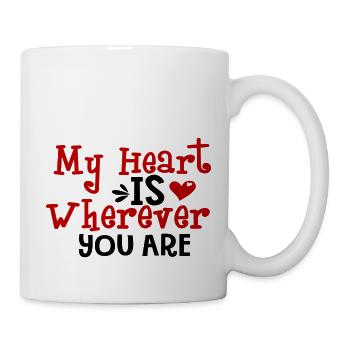 Mon cœur est où que tu sois - Mug blanc - blanc - Droite