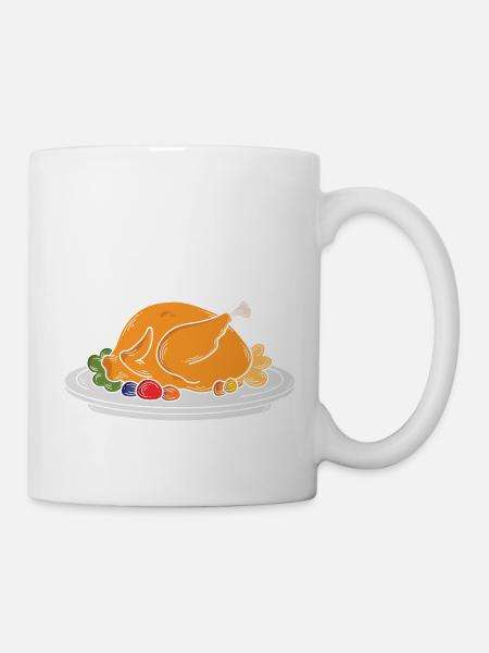 Spreize meine Beine und stopfe mich - Funny Turkey - Tasse - Weiß