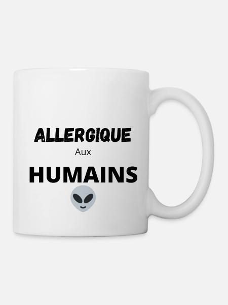 ALLERGIQUE AUX HUMAINS - Mug blanc - blanc