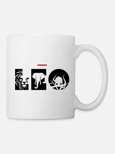 Vorname Leo – Tierbuchstaben - Tasse - Weiß