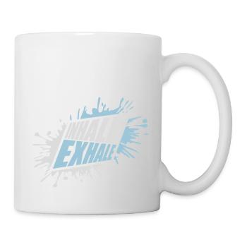 Inspirez expirez Yoga citation - Mug blanc - blanc - Droite