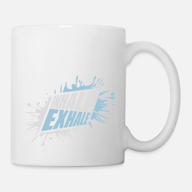 inhale exhale yoga Zitat - Tasse - Weiß
