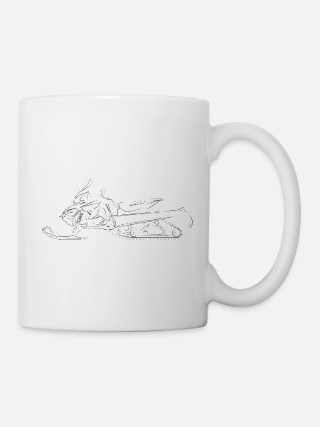 Schneemobil Motorschlitten Snowmobile snowmachine - Mugg - vit