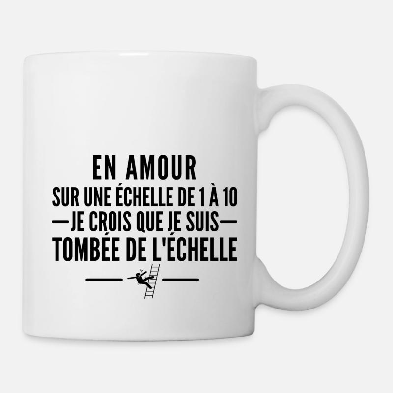 en amour sur une échelle de 1 à 10 - Mug blanc - blanc