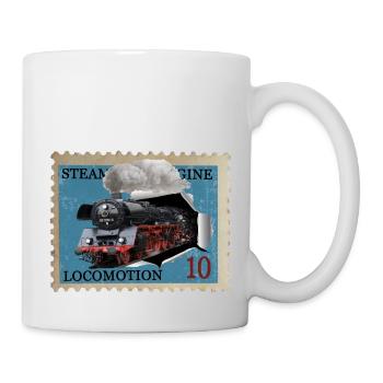 Steam locomotive stamp - Mug - white - Right