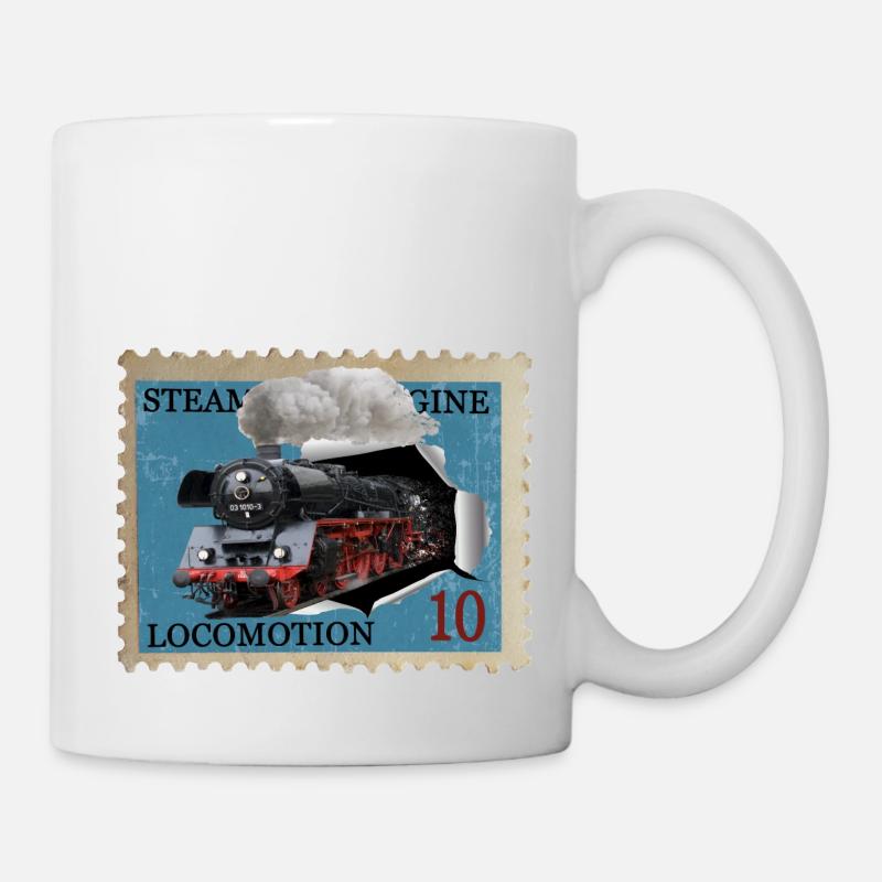 Timbre de locomotive à vapeur - Mug blanc - blanc