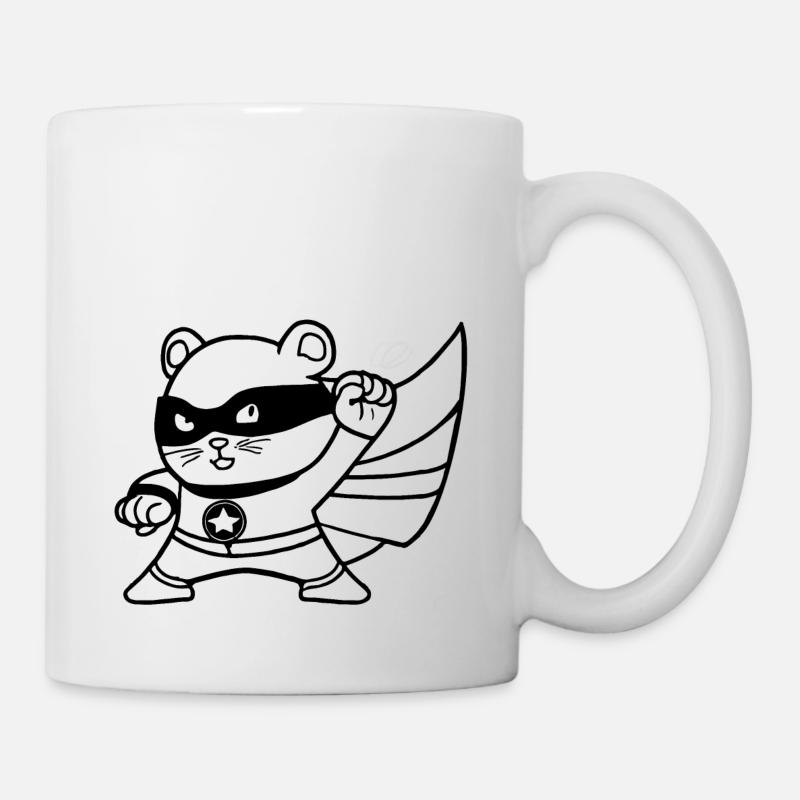 Hamster Superheld Geschenkidee - Tasse - Weiß