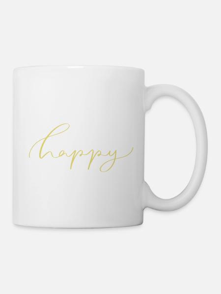 Happy - Tasse - Weiß