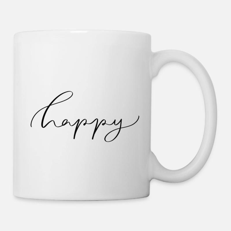 Happy - Tasse - Weiß