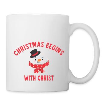 Christmas Begins With Christ bonhomme de neige - Mug blanc - blanc - Droite