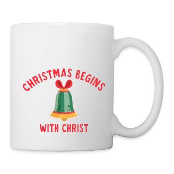 Christmas Begins With Christ avec une jolie cloche - Mug blanc - blanc - Droite