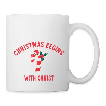 Christmas Begins With Christ sucre d'orge - Mug blanc - blanc - Droite