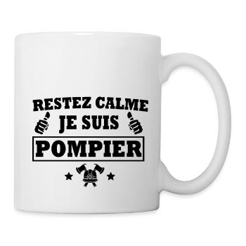 je suis pompier / cadeau humour pompier - Mug blanc - blanc - Droite