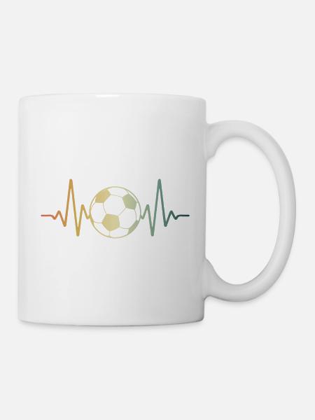 Fußball Herzschlag Heartbeat Soccer - Tasse - Weiß