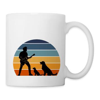 Guitar Player Pet Dog Animal Musician Bassist - Mug - white - Right