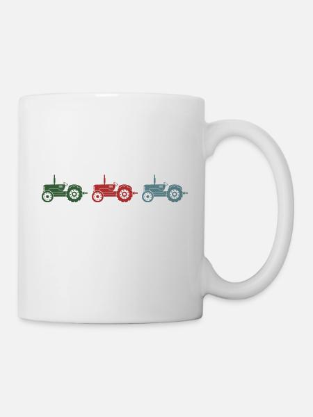 Traktor "retro Trecker" Ackerschlepper Bulldog - Tasse - Weiß