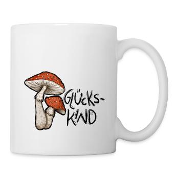 Fliegenpilze Illustration Glückskind - Tasse - Weiß - Rechts