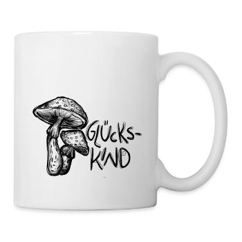 Fliegenpilze Illustration Glückskind - Tasse - Weiß - Rechts
