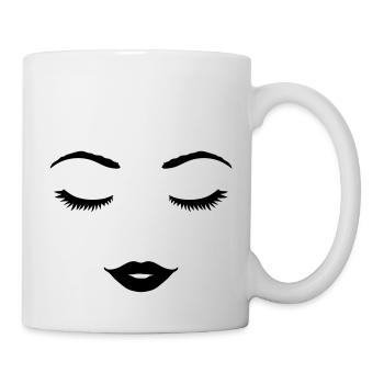 Sourire effronté visage féminin - Mug blanc - blanc - Droite