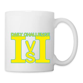 ICH gegen ICH 04 gelbKhellblau - Tasse - Weiß - Rechts