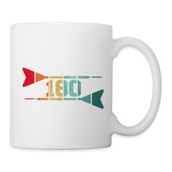 Funny Vintage Retro Darts Shirt Dart 180 - Mug - white - Right