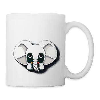 Kleiner Elefant Cartoon niedlich Abenteuer 11 - Tasse - Weiß - Rechts