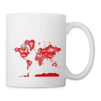 Rote Weltkarte mit weißem Zentrum - Tasse - Weiß - Rechts