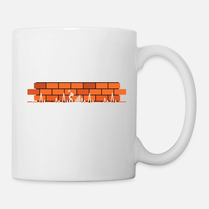 Arbeiter Herzschlag Bauarbeiter - Tasse - Weiß
