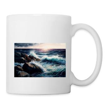 Sunrise over the sea - Mug - white - Right