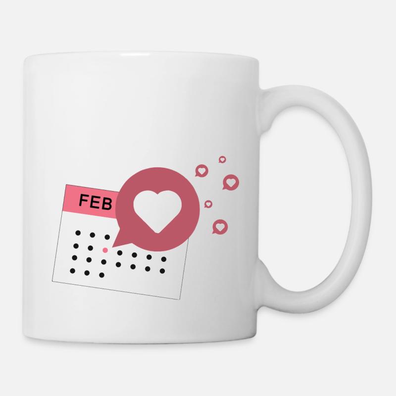 Icône J’aime le calendrier - Mug blanc - blanc