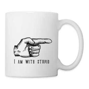i am with stupid - Tasse - Weiß - Rechts