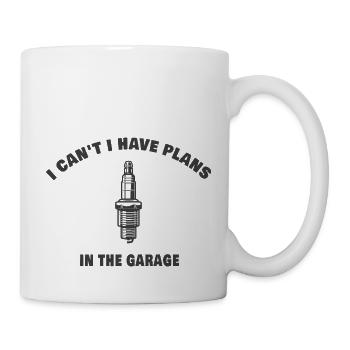 I Cant I Have Plans In The Garage - Mug blanc - blanc - Droite