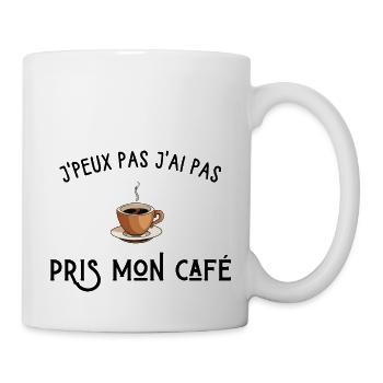 je peux pas j'ai pas pris mon café - Mug blanc - blanc - Droite