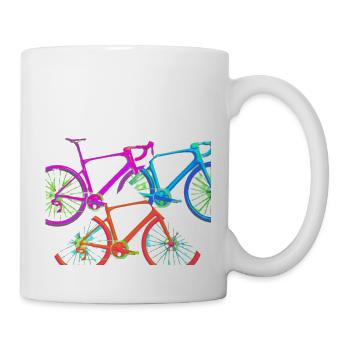 Bunte Fahrräder - Tasse - Weiß - Rechts