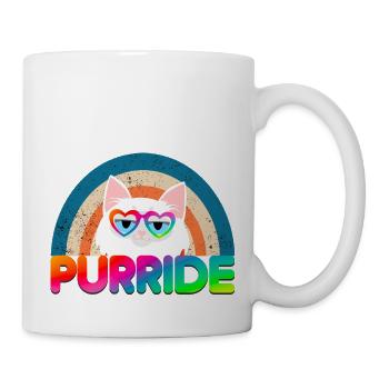Purride Funny Cat Gay Pride Regenbogen Sonnenbrille - Tasse - Weiß - Rechts