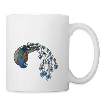 Paon - Mug blanc - blanc - Droite