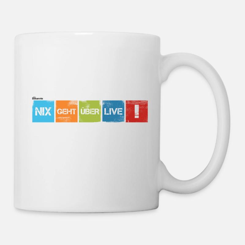 "Nix geht über live!" V1 heller Stoff - Tasse - Weiß