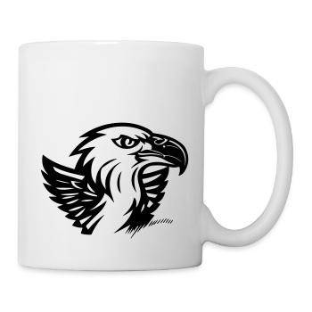 eagle's head with small wings - Mug - white - Right