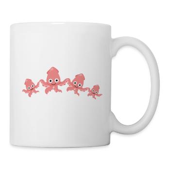 calmar,famille,sépia,famille de calmar - Mug blanc - blanc - Droite