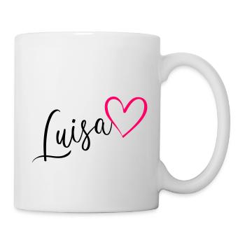 Luisa Nom Prénom Rose coeur - Mug blanc - blanc - Droite