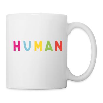 Fröhlicher Aufdruck Human - Tasse - Weiß - Rechts