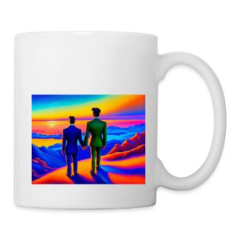 Lovers on a colourful mountain - Mug - white - Right