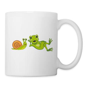 Funny snail and frog - Mug - white - Right