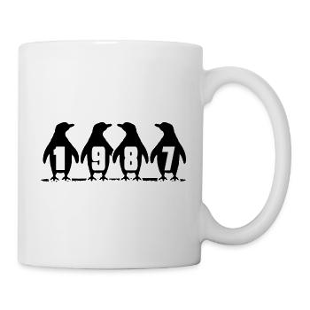 1987 Birthday Penguin Party Winter Swimmers - Mug blanc - blanc - Droite