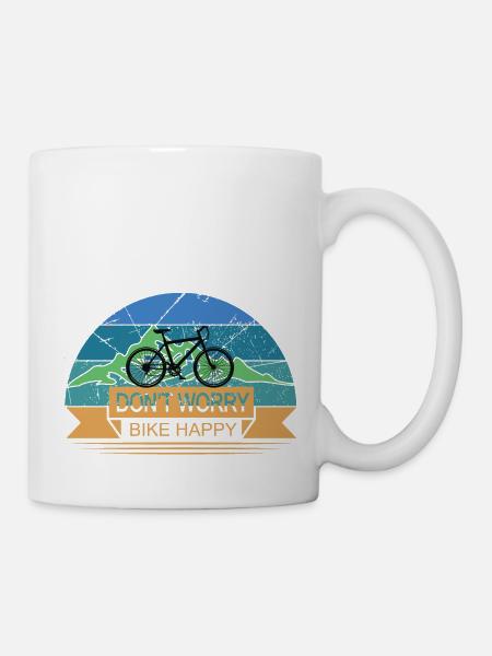Bike Happy - Tasse - Weiß