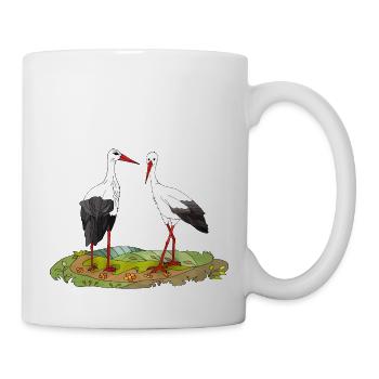 Störche - Tasse - Weiß - Rechts