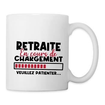 Retraite en cours de chargement - Mug blanc - blanc - Droite