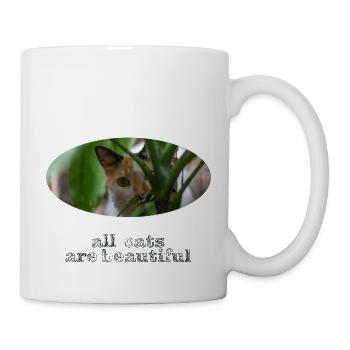 Alle Katzen sind schön - Tasse - Weiß - Rechts
